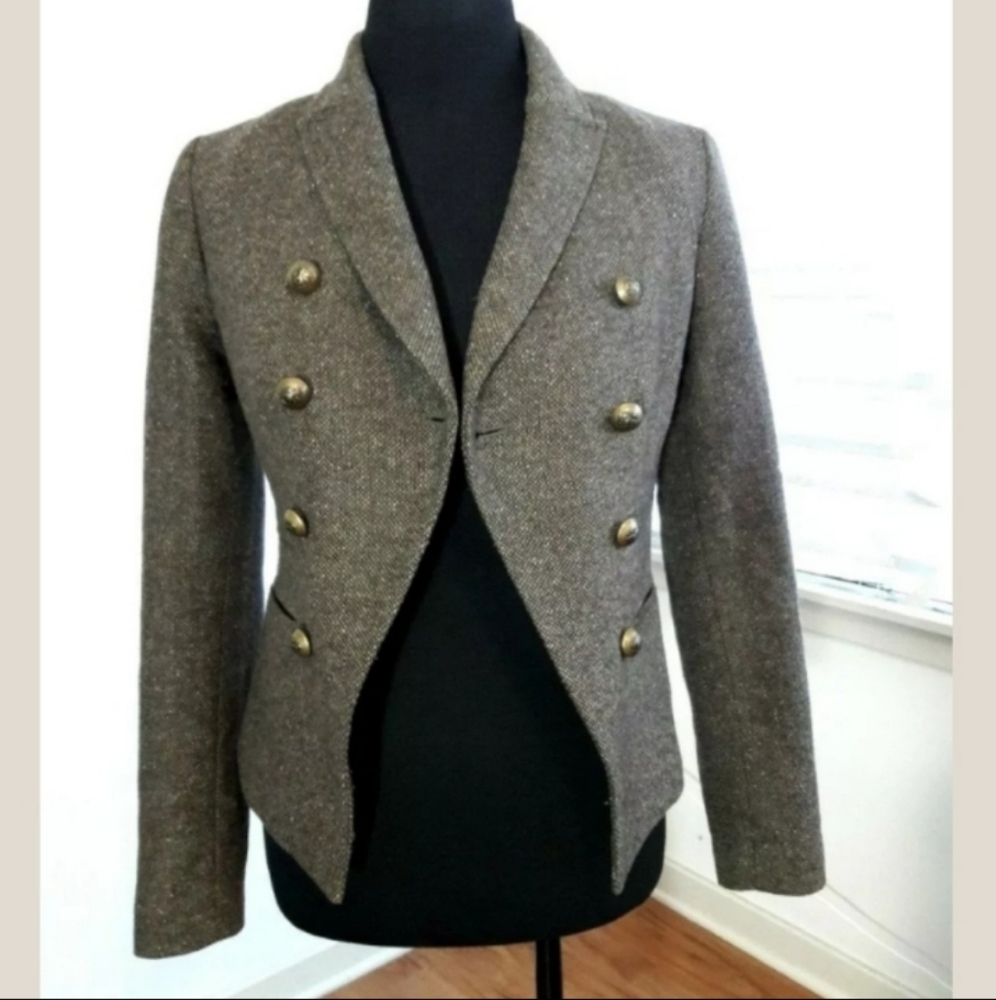 Banana Republic Military Style Green Blazer Size 0 - Picture 3 of 8